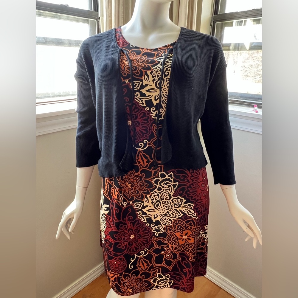 2 piece sleeveless dress with cardigan